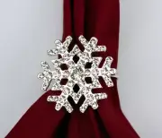 Snowflake Napkin Rings Set of 4 Sparkling Napkin Holders Table Decorations Party