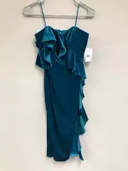 Aidan Mattox MN1E206787 Womens Tempesteal Ruffle Midi Sheath Dress Size 2