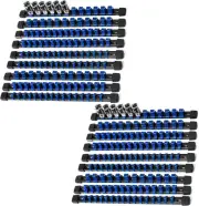 Premium 18-Piece Socket Organizer - Versatile Drive Holder in Brilliant Blue