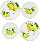Set of 4 Reston Lloyd Electric Stove Tops Burner Cover, Lemon & Bees Easy Clean