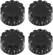 ECSiNG 4Pcs Notched Speed Knobs Guitar Volume Sound Tone Control Knob for 244 Fine-Spline USA (Imperial) Split Shaft Pots Compatible with Gibson 25.3x12.4x6mm Black