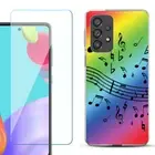 Phone Case for Samsung Galaxy A03s/A12/A13/A23/A53 5G - Music Notes / Rainbow