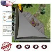 Heavy-Duty 18' Gray Triangle Shade Sail - 95% UV Blockage for Stylish Outdoors