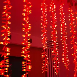 LED電子鞭炮掛飾燈串閃燈塑料開業節日過年裝飾新年春節喜慶布置