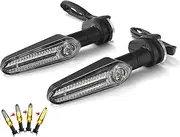 Lde Cycle Modified Indicator Light is Suitable for Mt07 Tenere 700 Xj6 Fz6 Mt09 T R 900 Mt10 Mt03 Fz25 Flasher Turn Signal Upgrade, One Pair of Running Water Lights Black Flowing Water Lamp Model
