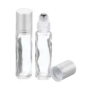 3Pcs 10mL Roller Bottles, Refillable Glass Essential Oil Roller Ball, Clear