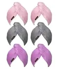 Microfiber Hair Towel Wrap Absorbent Turban Dry Hair Caps (Short Fiber) X 6