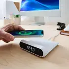 Digital Alarm Clock Table Desk Bedside LED Clock With Wireless Charger AU.