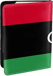 [GaxfjRu] Libyan Flag Print Leather Passport Holder Covers Case, Waterproof Travel Wallet Passport Holder for Women Men, Black, One Size