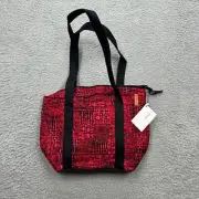 Donna Sharp Red Quilted Patchwork Puzzle Tote Bag Raleigh Leah Patch 10inx14in