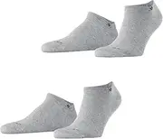 [Burlington] Men's Everyday 2-Pack Trainer Socks Cotton Black White More Colours Thin Light Ankle Length Plain Pattern For Summer Casual Looks ONE SIZE FITS ALL Gift Idea Multipack 2 Pairs, Grey (Light Grey 3400), 6.5-11