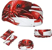FJWSLCH Red Lobster Print Headbands for Women Men Non Slip Workout Sweatbands Adjustable Sports Hair Bands Elastic Head Bands Moisture Wicking Hairband for Running, Cycling, Yoga, Spa