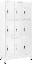 Locker Cabinet with 9 Compartments Steel 90x45x180 cm Grey Storage Furniture