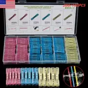 200/100PCS Heat Shrink Butt Wire Splice Connectors Seal Crimp Terminals Set
