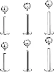NewkeepsR 16G Internally Threaded F136 Implant Grade Titanium Labret Monroe Lip Tragus Helix Earrings Studs