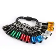 12pc Portable Bit holder Key chain, 1/4 inch Hex Shank Screwdriver Bit Clip for