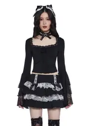 [Widow] Haunted Grace Long Sleeve Top - Black
