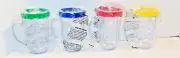 4 magic bullet blender handled cups with color rings 4 colors NEW OPEN BOX