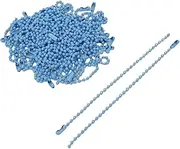 [HLYQMYG] 50Pcs Ball Beads Chain, Bulk Tag Metal Chain, 4.72 Inch Metal Chain Necklace Bulk with Connectors for Hanging Christmas Decoration Jewelry Making Tags Craft Projects,Blue
