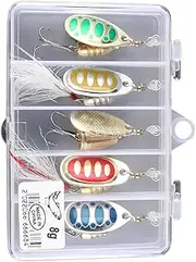 Fishing Bait - Crappie Spinner Bait | Metal Fishing Lures Kit Spinnerbait Set with Tackle Boxes for Trout Bass Freshwater Crappie