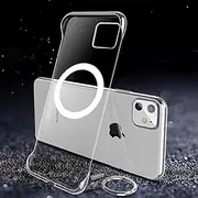 RUNGOS for iPhone 12 Mini Case MagSafe (Bare Metal Feel) [Camera Hollow] [Strong Magnetic] Borderless Slim Case for iPhone 12 Mini Phone Case, MagSafe Case Magnetic Cover 5.4'' 2020, Crystal Clear