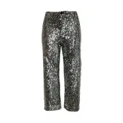 NWT MAEVE x ANTHROPOLOGIE Colette Cropped Wide-Leg Sequin Pants, Silver, 27”