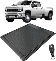 MHXJQY Retractable Hard Truck Bed Tonneau Cover Compatible For Chevy Silverado Compatible For GMC Sierra 1500 2019-2025 New Body Style Bed Cover with Lock Pickup accessories 5.8FT Box / 6.5FT Box(5.8f