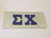 SIGMA CHI SILVER License Plate Reflective