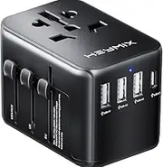 HEYMIX International Travel Adapter, Universal Adapter Travel Plug, 4-Port USB & Type-C All in One European, UK, USA, Bali, India to AUS World Travel Power Plug Over 200 Countries for Phone & Laptop