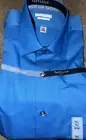 NWT VAN HEUSEN No Iron Lux Sateen 16.5 35/36 Tall Blue Hawaii Point Collar