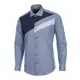 ROBERTA DI CAMERINO 襯衫男式 TC Block Cut 修身版型藍色長袖襯衫 RL3-452-2