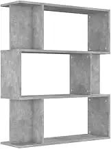 Bookcase Room Divider - Engineered Wood Standing Shelf for Living Room, Bedroom, Office - 80x24x96 cm Concrete Grey, Space Saving Solution