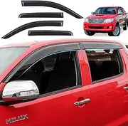 Weathershields for Toyota Hilux Accessories N70 2005-2015 Dual Cab Weather Shields Window Visors Rain Guard Car Wind Deflectors Injection Smoke Black 4PCS