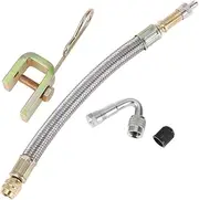 X AUTOHAUX 1 Set 45 Degrees Copper Tire Valve Extension with Flexible Stainless Steel 210mm Tyre Valve Stem Extender for Car Motorcycle RV Truck Bike