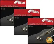 [Tiger] Acoustic Guitar Strings - Pack of 3 Super Light (11-52) Sets