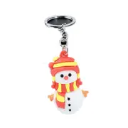 New Creative PVC Silicone Christmas Key Ring Keychain Small Gift Bag Car Key Pendant Snowman A