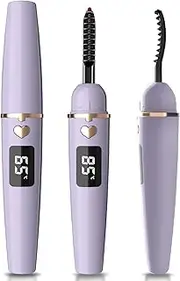 EYECURL Heated EyeLash Curler, Heated lash Curler, Intelligent Power Off Rechargeable Electric Eyelash Curler heated Quickly By steel wire for 24 Hs Long Lasting (Purple, X8-132MM)