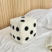 Dice Pillow, Decorative Throw Pillows for Bed Couch, 30cm Pillow Plush Floor Cushions Room Decor Pillow with Soft Plush for Sofa Bedroom Living Room (White)