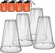 HESTYA 4 Pack Mosquito Net Mesh for Head Face Neck Fly Netting Hood from Bugs Gnats No See Net with Carry Bags for Outdoor(Gray)