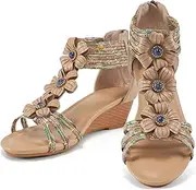 FUDYNMALC Sandals Women Wedge Shoes: Comfortable Dressy Womens Wedges Sandal with Zipper - Summer Gladiator Platform Sandals Open Toe