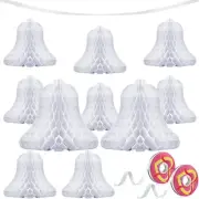 10 Pcs Honeycomb Paper Wedding Bells Decorating Supplies for Reception Party