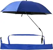 Garden Parasol Outdoor Beach Umbrella with Clamp，U V Protection Rain Proof Umbrella Firmly Attach on Stroller,Chairs,Loungers,Wheelchair & Tables with Storage Bag,Dia 42inch Camping Parasol