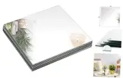 Set of 12 Square Mirror Candle Plates, 10 x 10 Inch Glass Mirrors Trays Wall