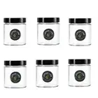6 x Small Glass Preserve Jar Screw Lid Food Jam Spice Storage Container 470ML