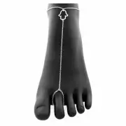 Azaggi 925 Sterling Silver Anklet Bracelet Hamsa Hand of Fatima Pendant Toe Ring
