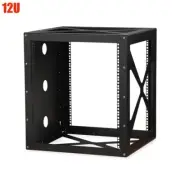 12U 19" Wall Mount Rack Open Frame Data Server Cabinet Enclosure 20 inch Depth