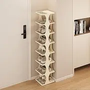 bangminda 8-Tier Vertical Shoe Rack, Modern Shoe Storage, Tall Shoe Rack, Shoe Storage Organizer Cabinet for Entryway, Bedroom, Front Door, Narrow Spaces, No-Tool Assembly