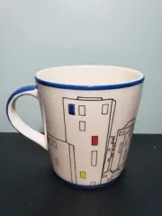 Hues N Brews Color Coordinates City Skyline Coffee/Tea Mug/Cup Blue Trim