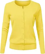 [Generic] 3X Sweaters for Women Plus Size Women's Round Neck Cardigan Knitted Long Sleeved Large Yards Loose Solid Color Short Sweater Jacket Cardigan Sweater Blouses