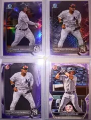 4 JASSON DOMINGUEZ ROOKIE LOT: PURPLE CHROME MOJO PATTERN /199 /299 RC
